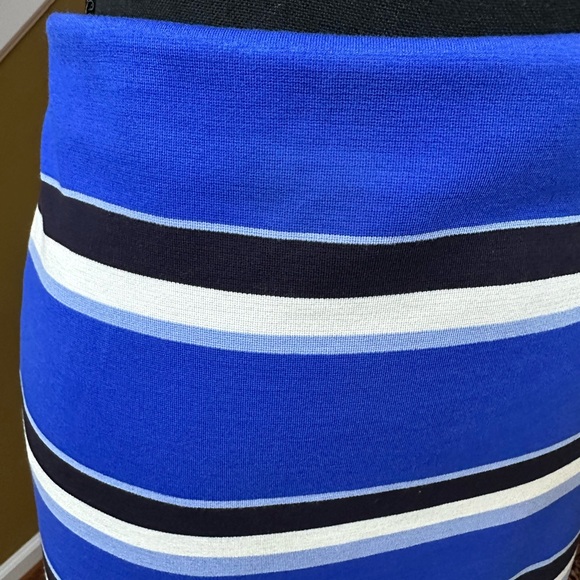 Ann Taylor NWOT Blue & Cream Stripes Knit Skirt - Picture 2 of 12